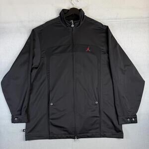 Vintage Air Jordan Track Jacket Mens XL Black Red Bred Nike Jumpman Full Zip Y2K
